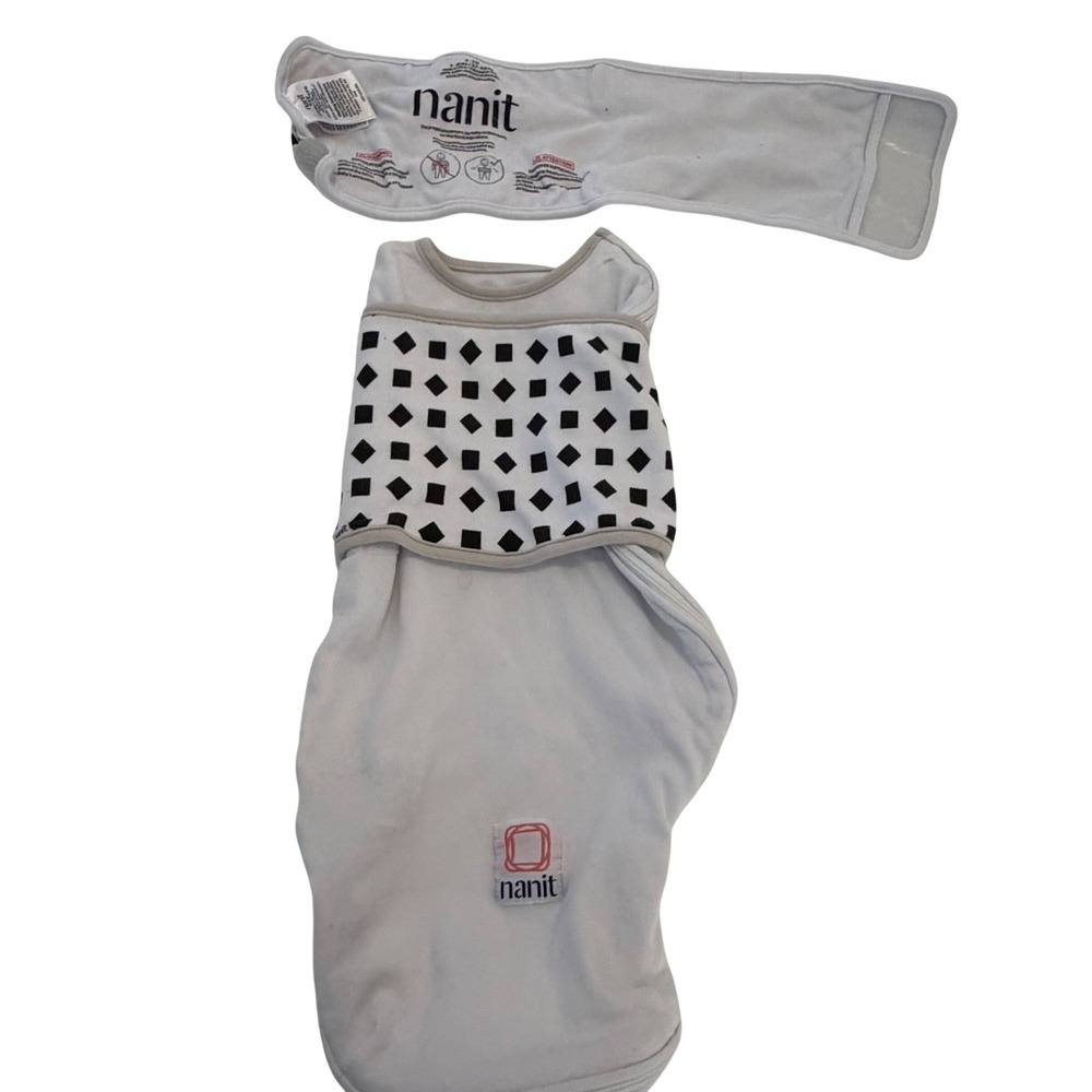 Nanit Breathing Wear Swaddle and Breathing Band Set White 0-3M